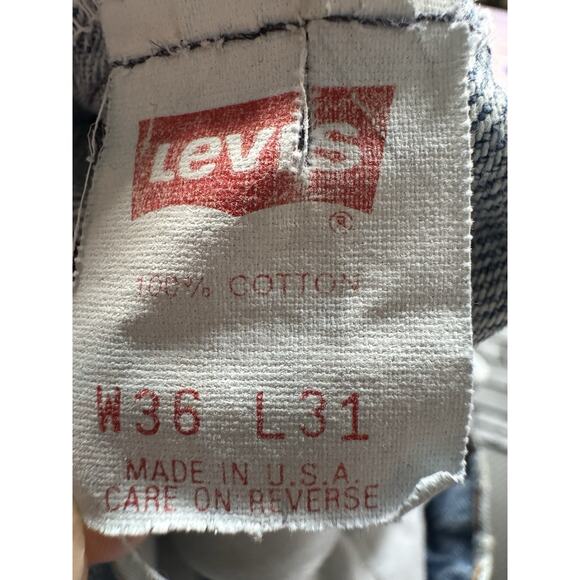 VTG 80-90s Levi’s 505 Jeans W36 L31 USA Made Red Tab Red Batwing Label Straight - Picture 4 of 16